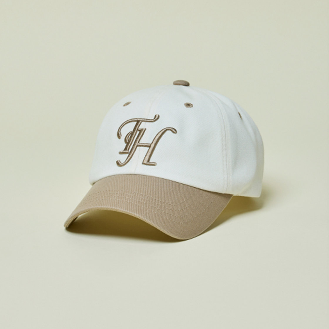 트래픽하모니 TH 로고 로우핏 볼캡 아이보리&베이지(Traffic Harmony TH Logo Low Fit Ball Cap Ivory & Beige) - 4