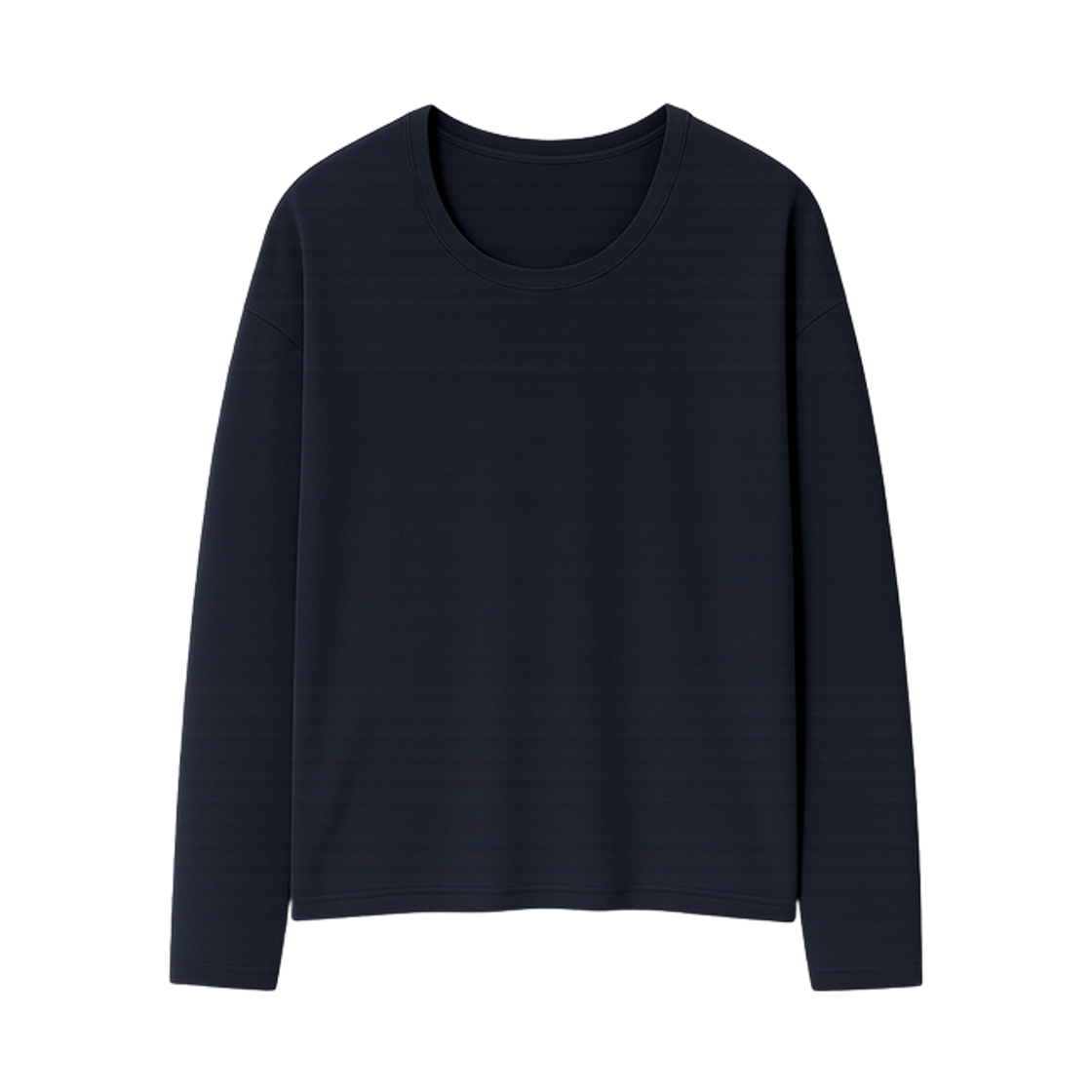 GC실켓 유넥 긴팔티-네이비 GCLIP Essential Silket U-Neck Oversized Long Sleeve T-Shirt Navy