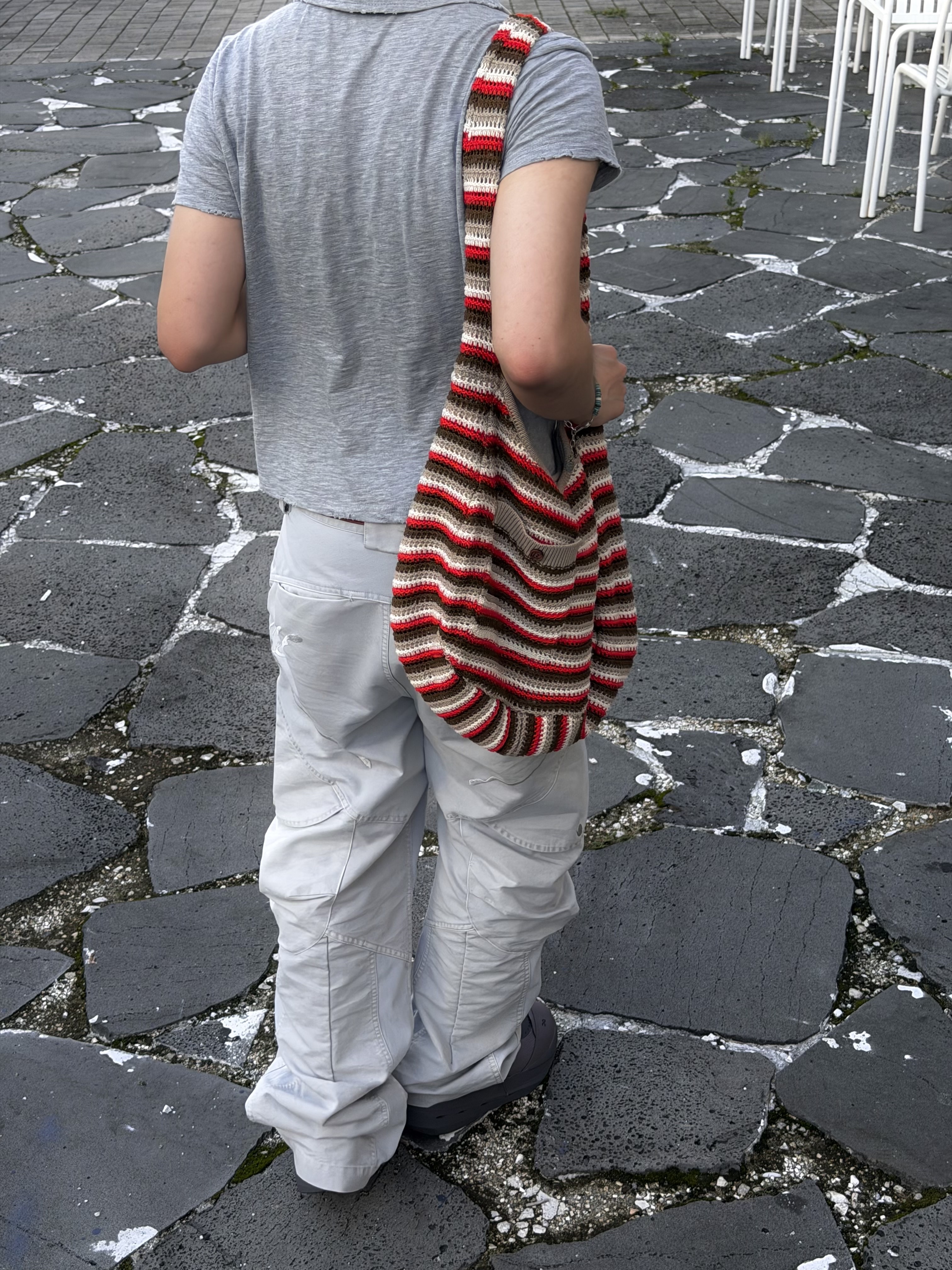 On Running x Post Archive Faction (Paf) Cloudboom Volt Ember Pebble, Ignota Core:15 Shell Cargo Pants Stone Grey 착용 스타일 - 1