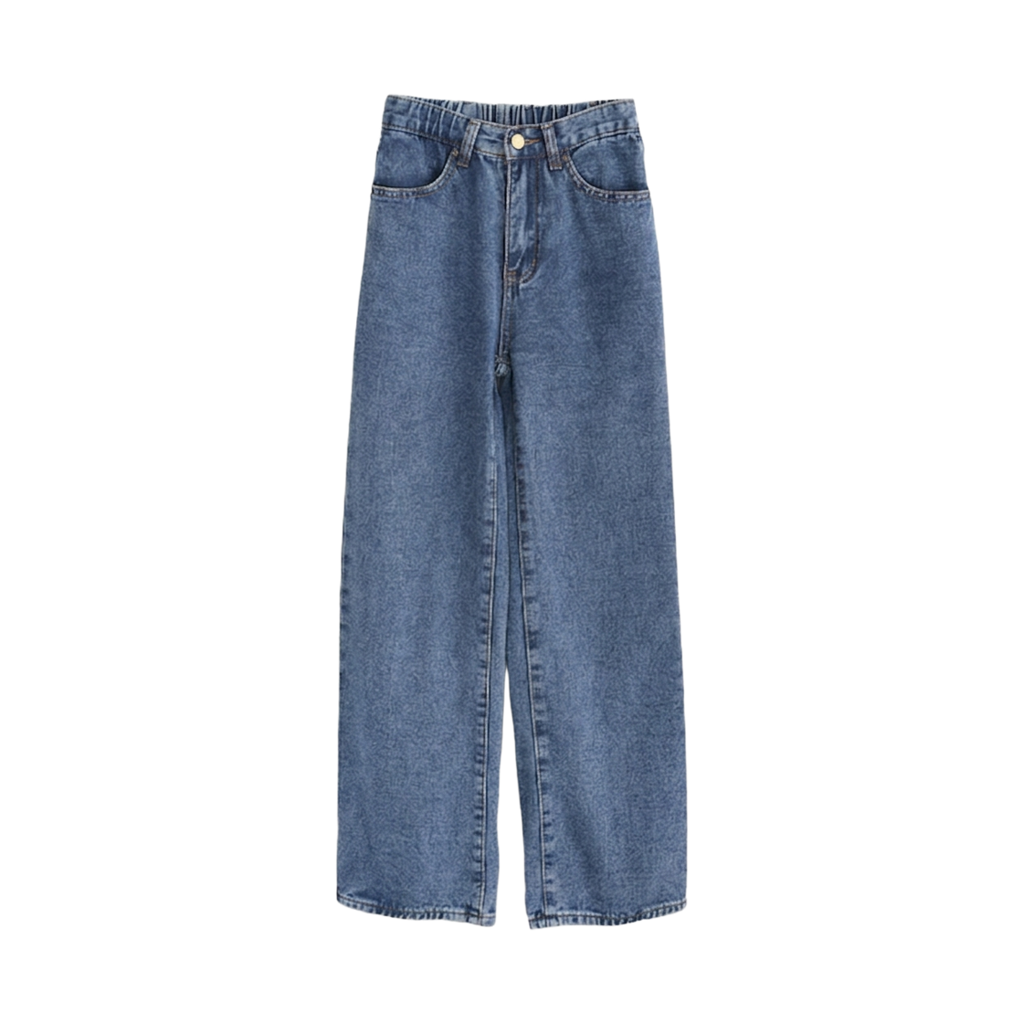 GW3652 GCLIP Warm Fleece-Lined Back-Banding Wide Denim Pants
