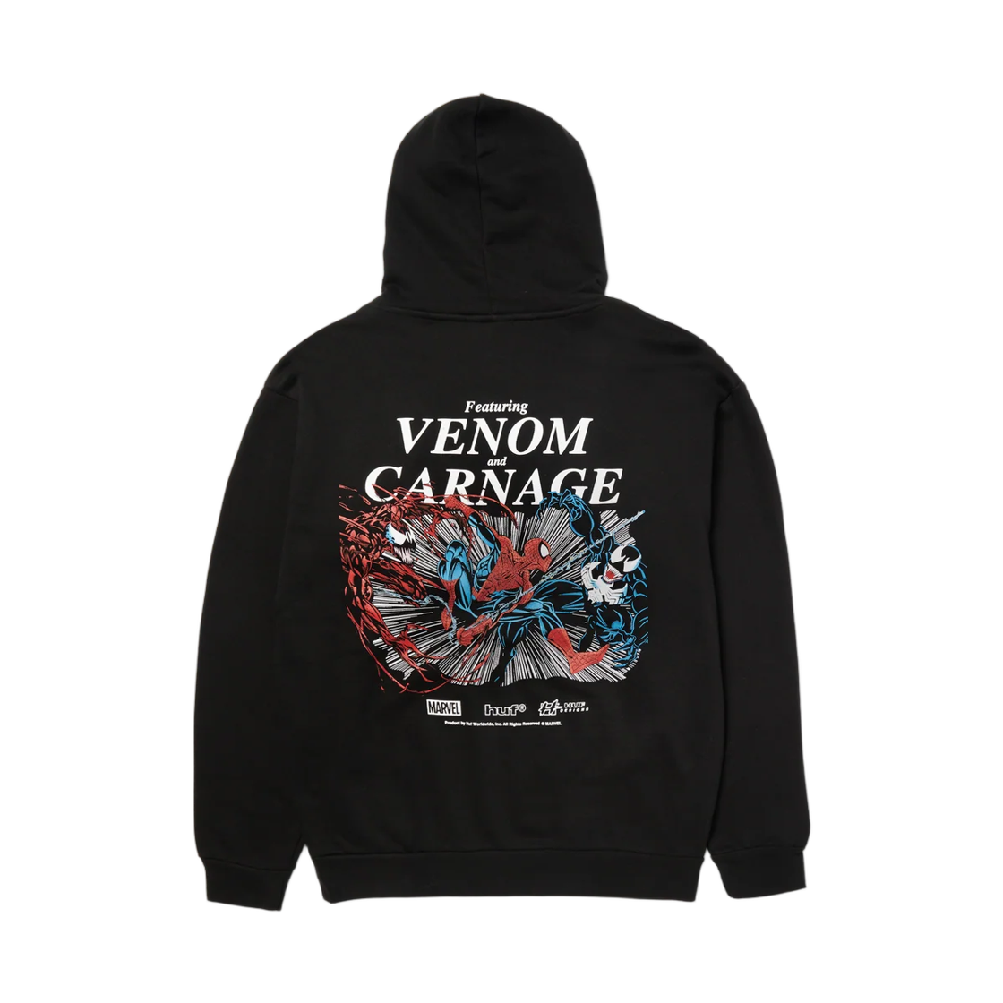 허프 x 스파이더 맨 맥시멈 카니지 풀오버 후드 블랙(Huf x Spider Man Maximum Carnage Pullover Hoodie Black) - 1