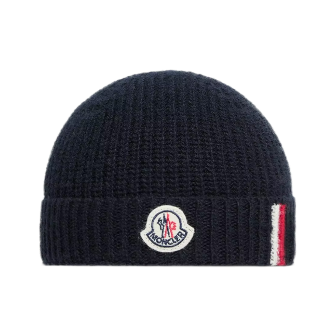 L2-951-3B00007-M1241-742 (Kids) Moncler Tricolor Trimmed Wool Beanie Navy Blue - 26FW