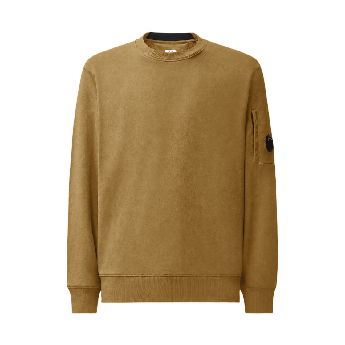 21CMSS713A005086W340 C.P. Company Diagonal Raised Fleece Lens Crewneck Sweatshirt Ermine Beige - 26FW