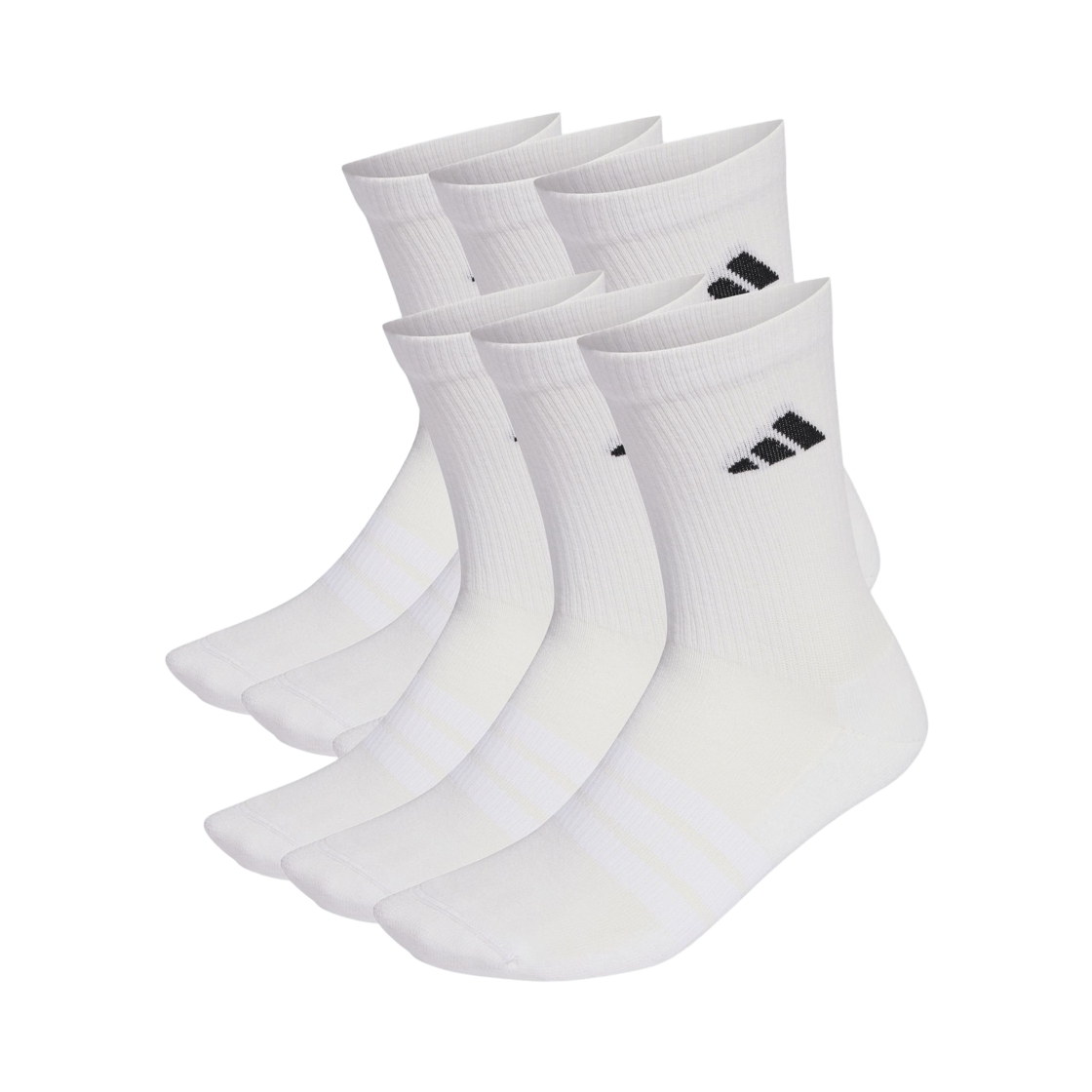 KE5498 Adidas Cushion Crew Socks White Black (6 Pack)