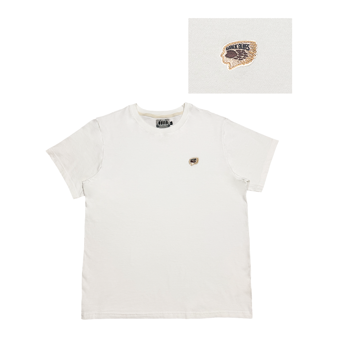 갈릭블루스 휴먼 X 풋프린트 아플리케 티셔츠 화이트(GARLICBLUES HUMAN X FOOTPRINT Appliqué T-Shirt White)