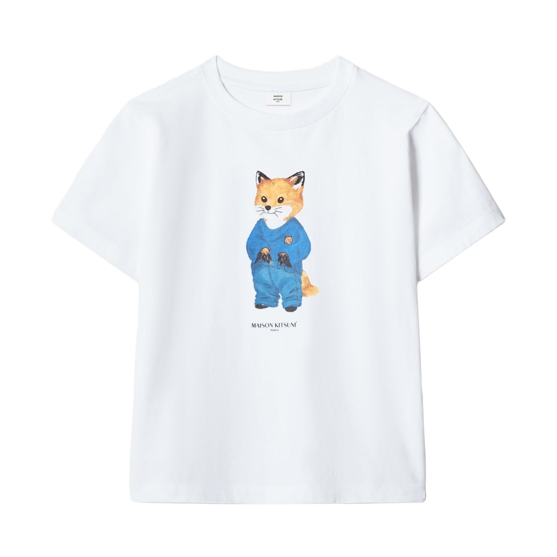 MQUJT01KJBIT2-P100 (Kids) Maison Kitsune Dressed Kiddy Fox T-Shirt White