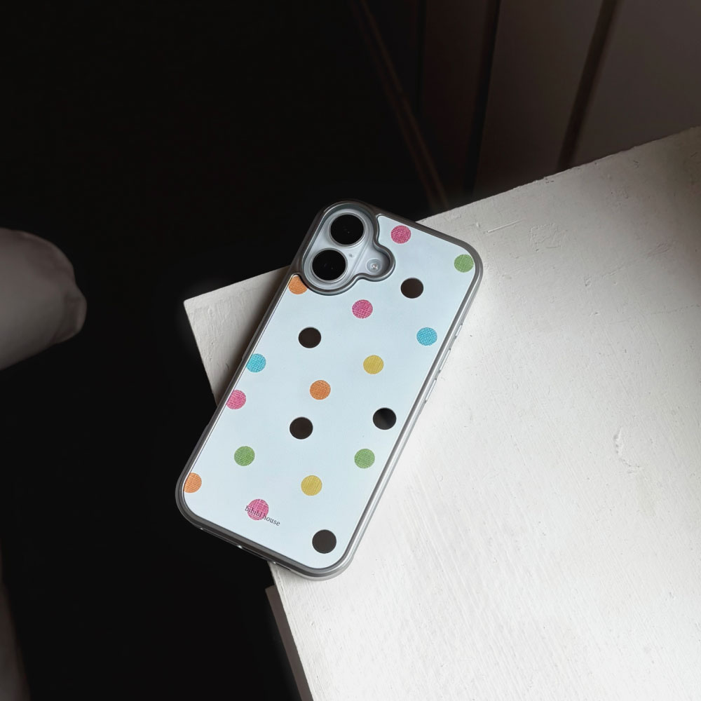 비비블 하우스 실버미러 컬러도트 폰케이스(BIBIBL HOUSE Silver Color Dot Phone Case) - 2
