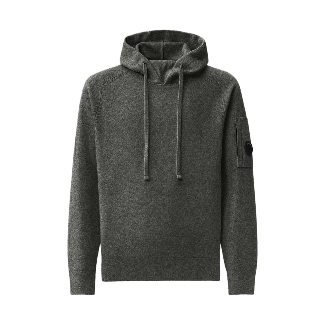 21CMKN098A110149A978 C.P. Company Lambswool Lens Knitted Hooded Sweater Dark Shadow Grey - 26FW