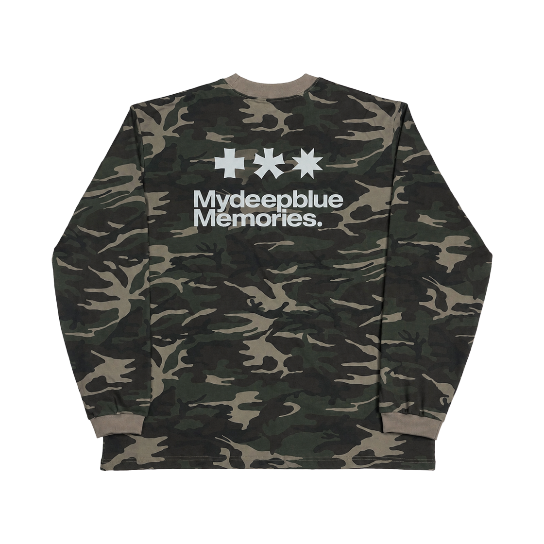 마이딥블루메모리즈 심볼 로고 카모 롱슬리브 티셔츠#3 카키(MydeepblueMemories Mm Symbol Logo Camo Long Sleeve #3 Khaki) - 1