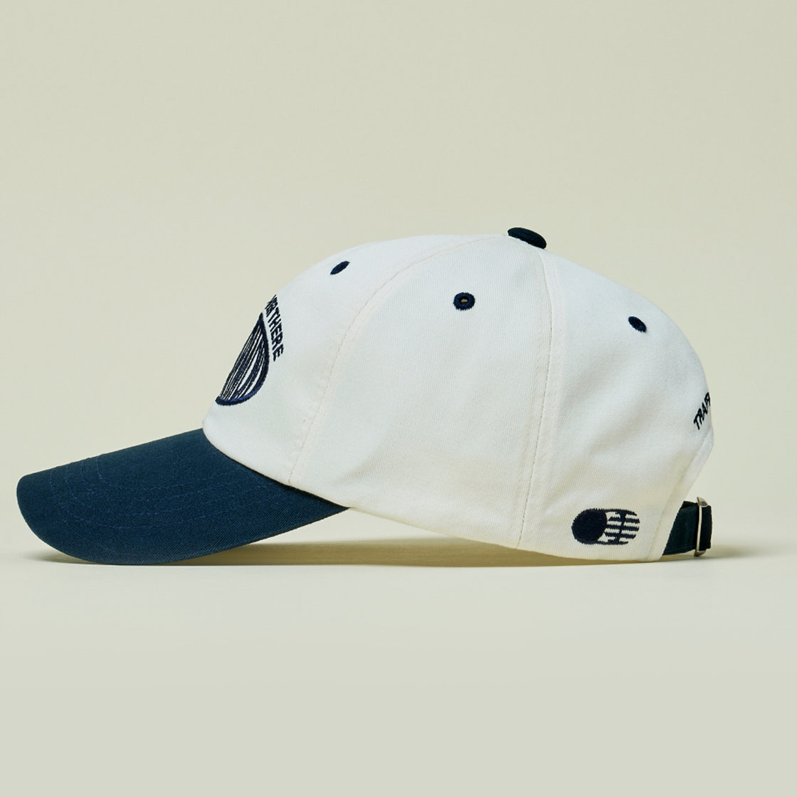 트래픽하모니 라운드 로고 딥핏 볼캡 아이보리&네이비(Traffic Harmony Round Logo Deep Fit Ball Cap Ivory & Navy) - 5