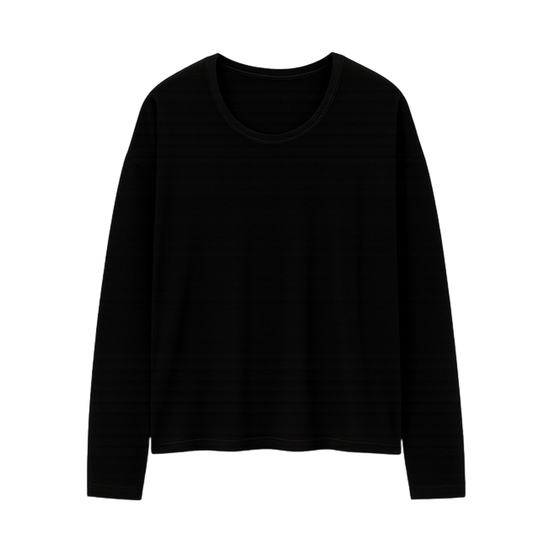 GC실켓 유넥 긴팔티-블랙 GCLIP Essential Silket U-Neck Oversized Long Sleeve T-Shirt Black