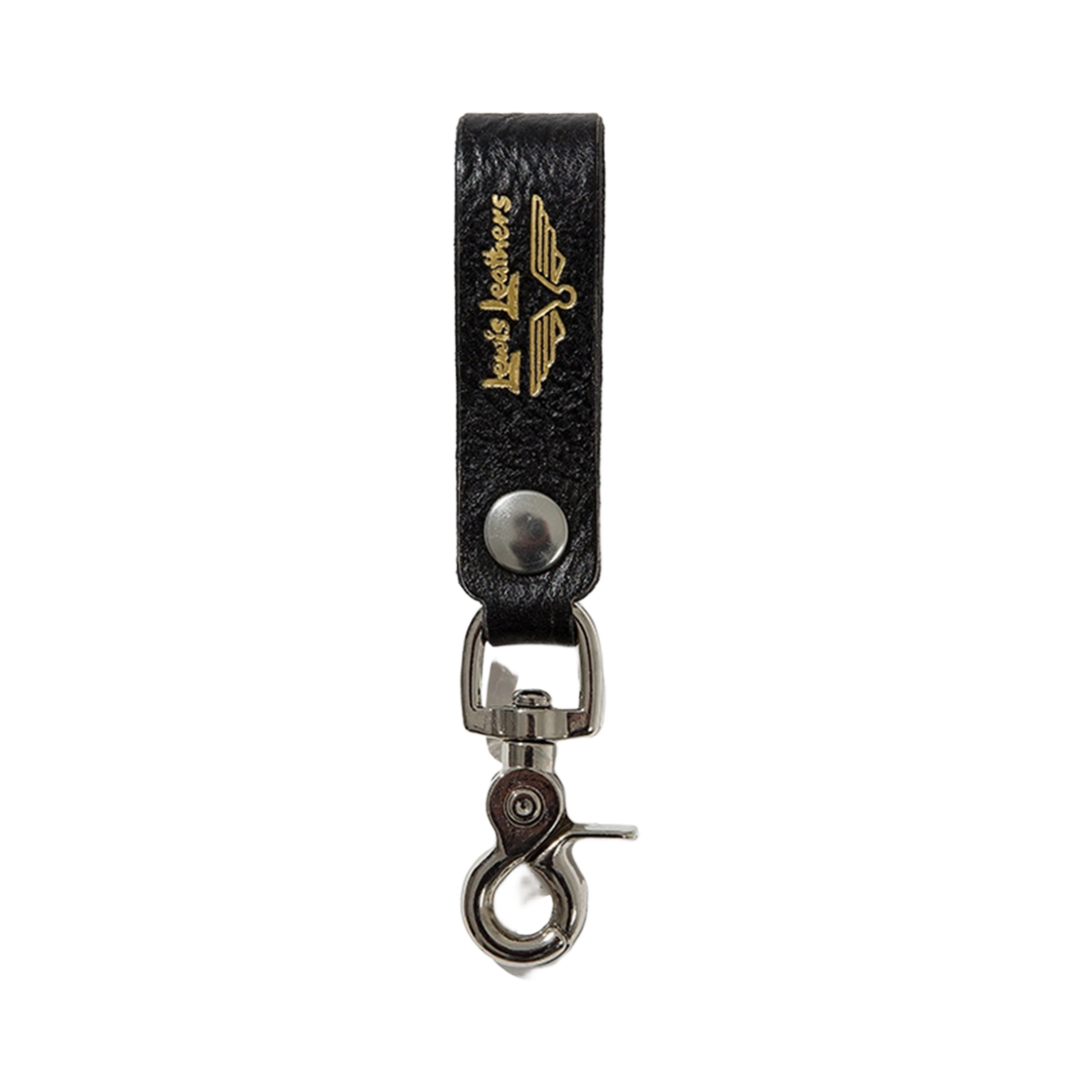 Vegetable Cow Hide Belt Loop Key Ring MK.2 Lewis Leathers Vegetable Cow Hide Belt Loop Key Ring MK.2 Black & Gold