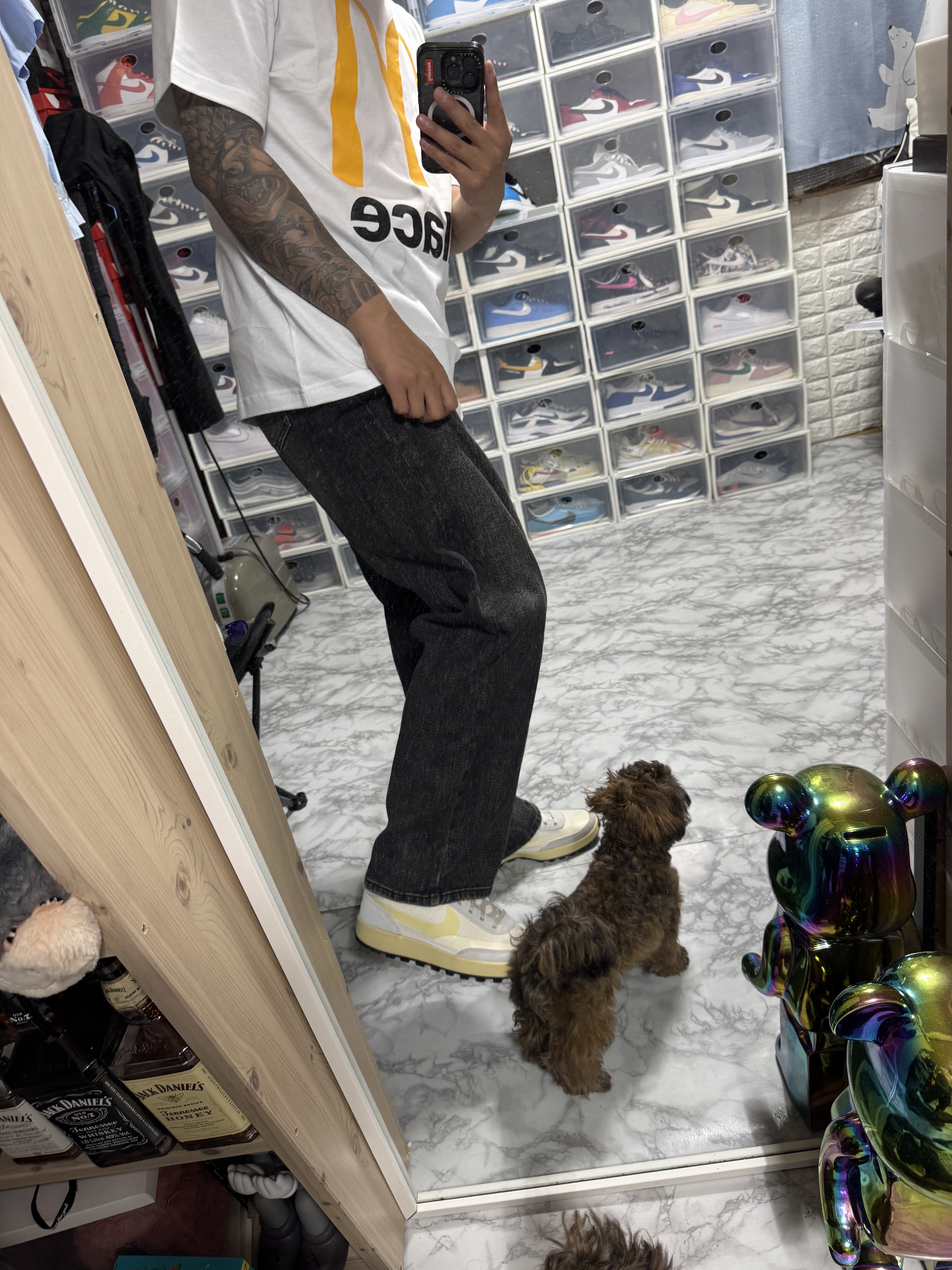 Palace x McDonald's Logo T-Shirt White - 23FW, Nike x Tom Sachs General Purpose Shoe Grey Yellow 착용 스타일 - 3
