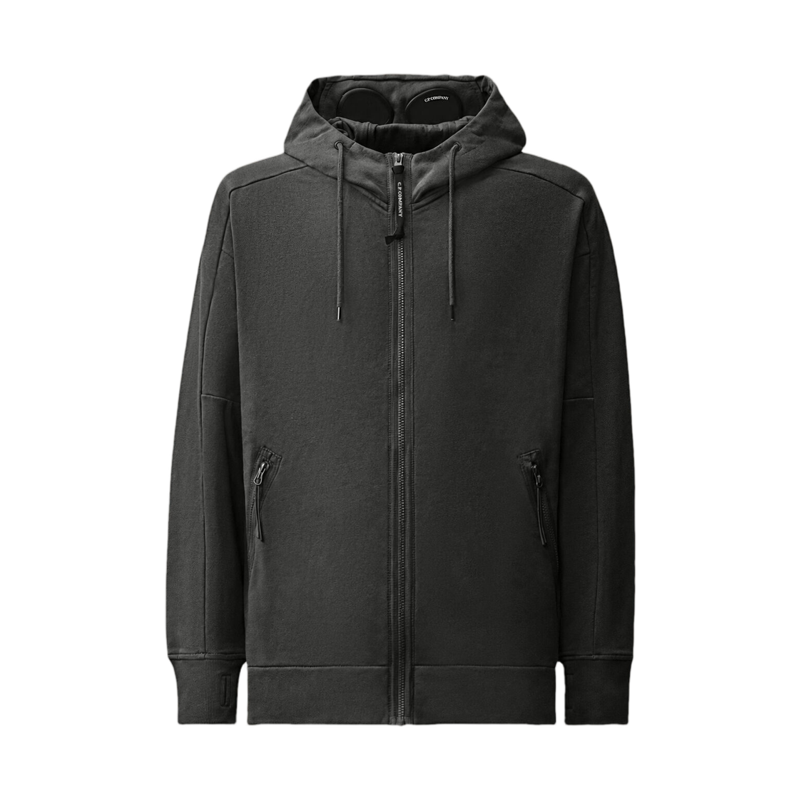 21CMSS715A005086W985 C.P. Company Diagonal Raised Fleece Goggle Zip Sweatshirt Raven Grey - 26FW