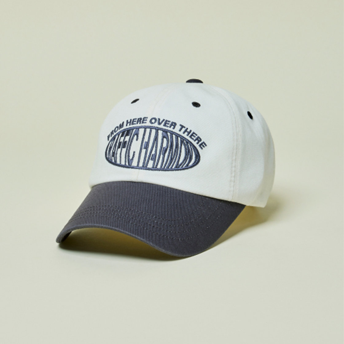 트래픽하모니 라운드 로고 딥핏 볼캡 아이보리&그레이(Traffic Harmony Round Logo Deep Fit Ball Cap Ivory & Grey) - 4