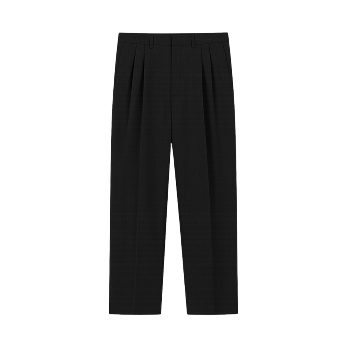 지크립 프론트 더블 핀턱 세미 와이드 슬랙스 블랙(GCLIP Front Double Pintuck Semi-Wide Slacks Black)