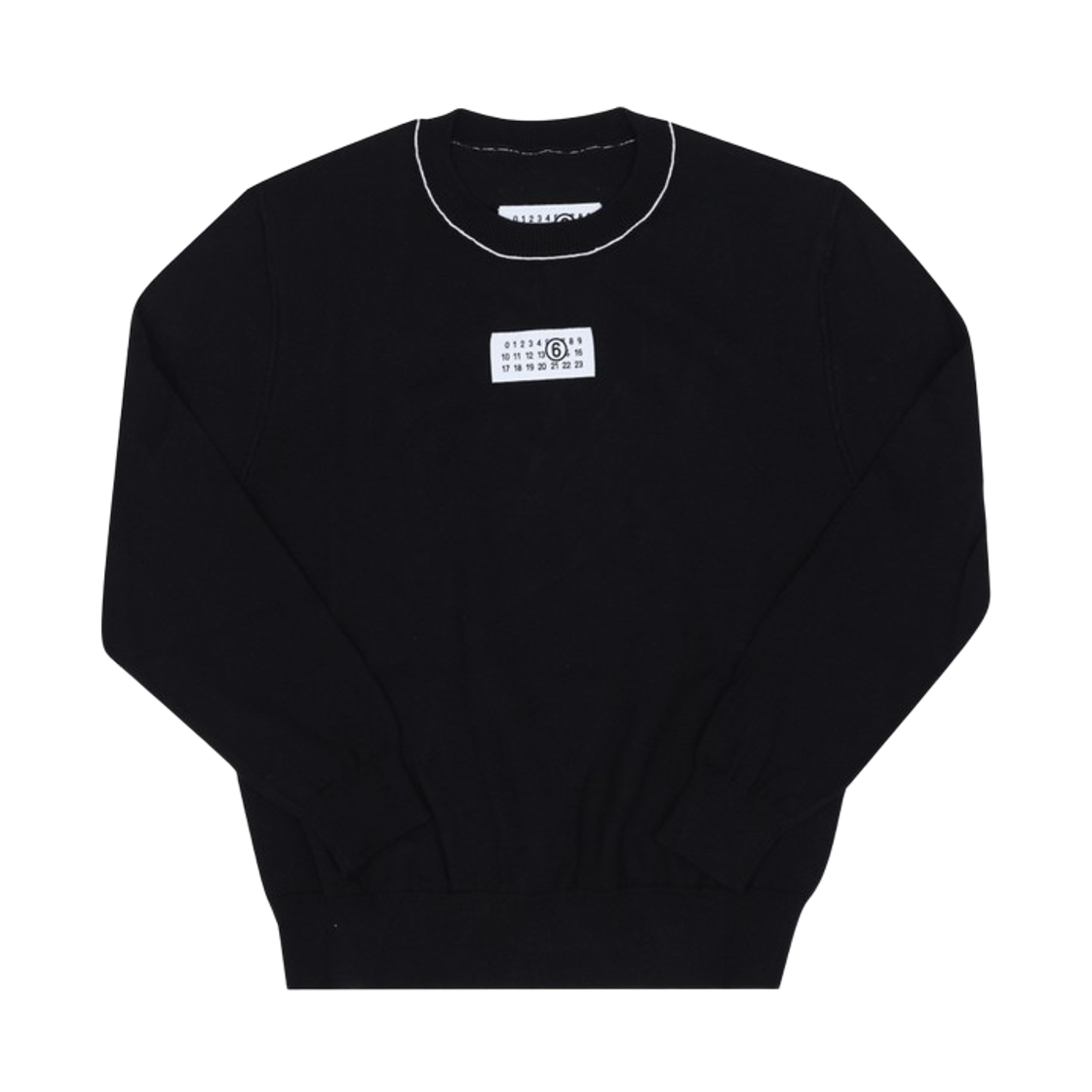 M61025MM07VM6900 (Kids) MM6 Maison Margiela Numbers Logo Patch Knit Black