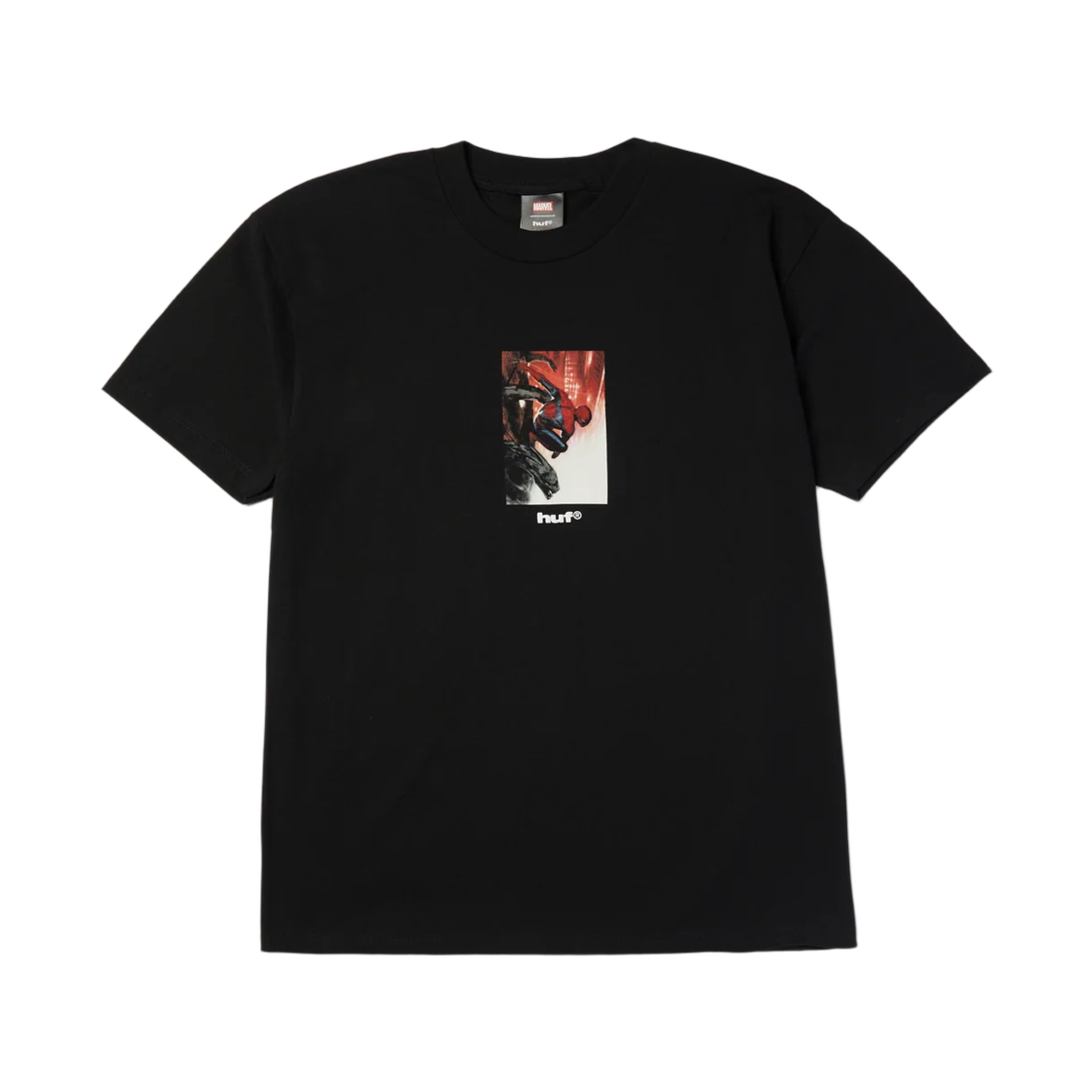 허프 x 스파이더 맨 룩아웃 티셔츠 블랙(Huf x Spider Man Lookout T-Shirt Black) - 1