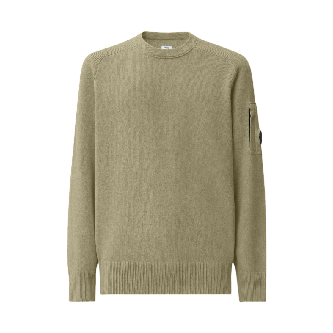 21CMKN085A110149A356 C.P. Company Lambswool Lens Crewneck Sweater Fallen Rock Beige - 26FW