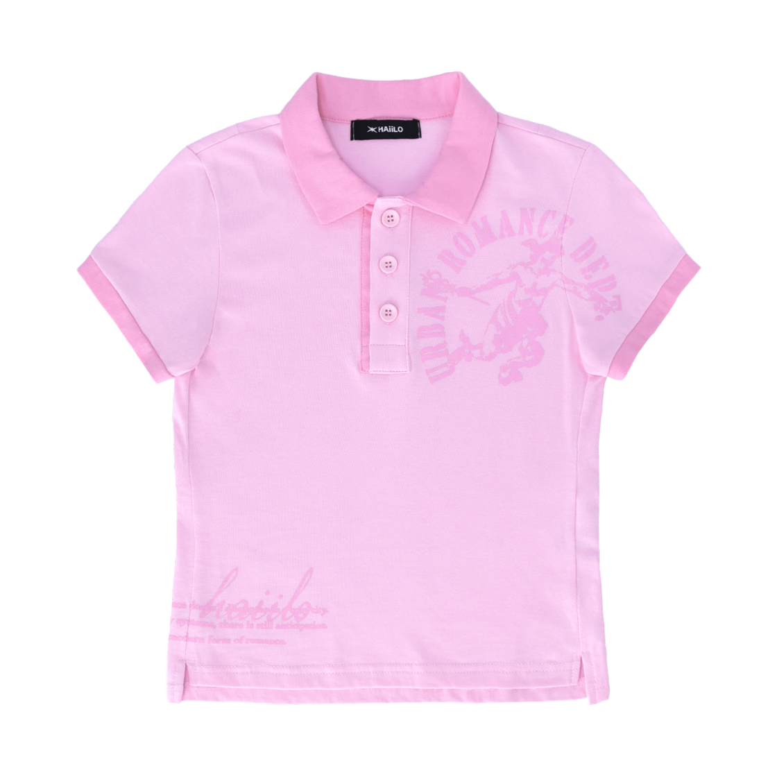HB2603TSCP HAiiLO Tilted Collar Tee Crush Pink