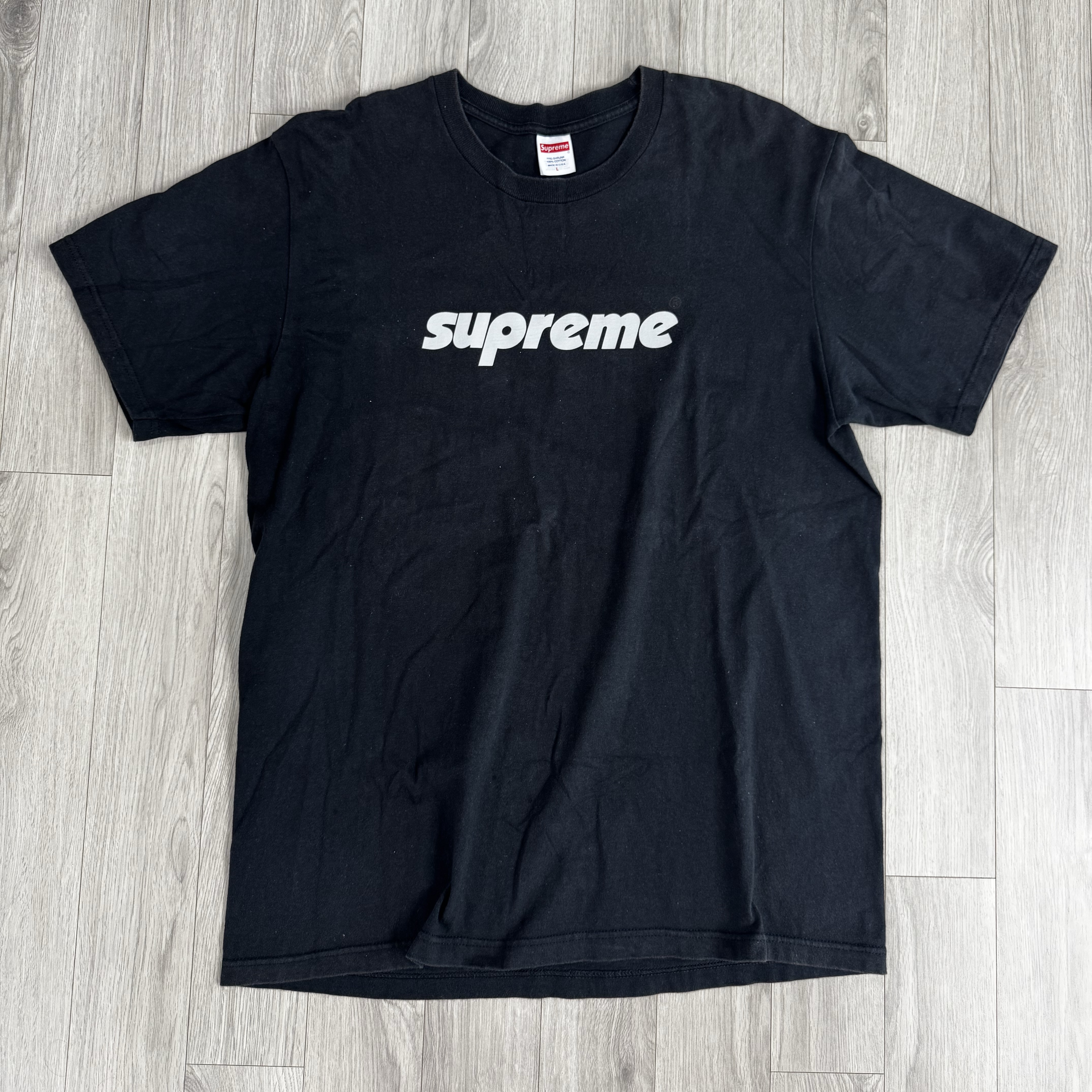 Supreme Pinline T-Shirt Black - 24SS 착용 스타일