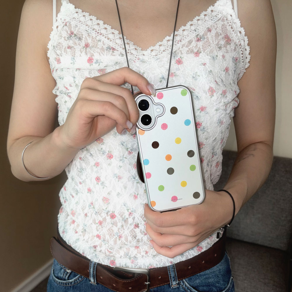비비블 하우스 실버미러 컬러도트 폰케이스(BIBIBL HOUSE Silver Color Dot Phone Case) - 3
