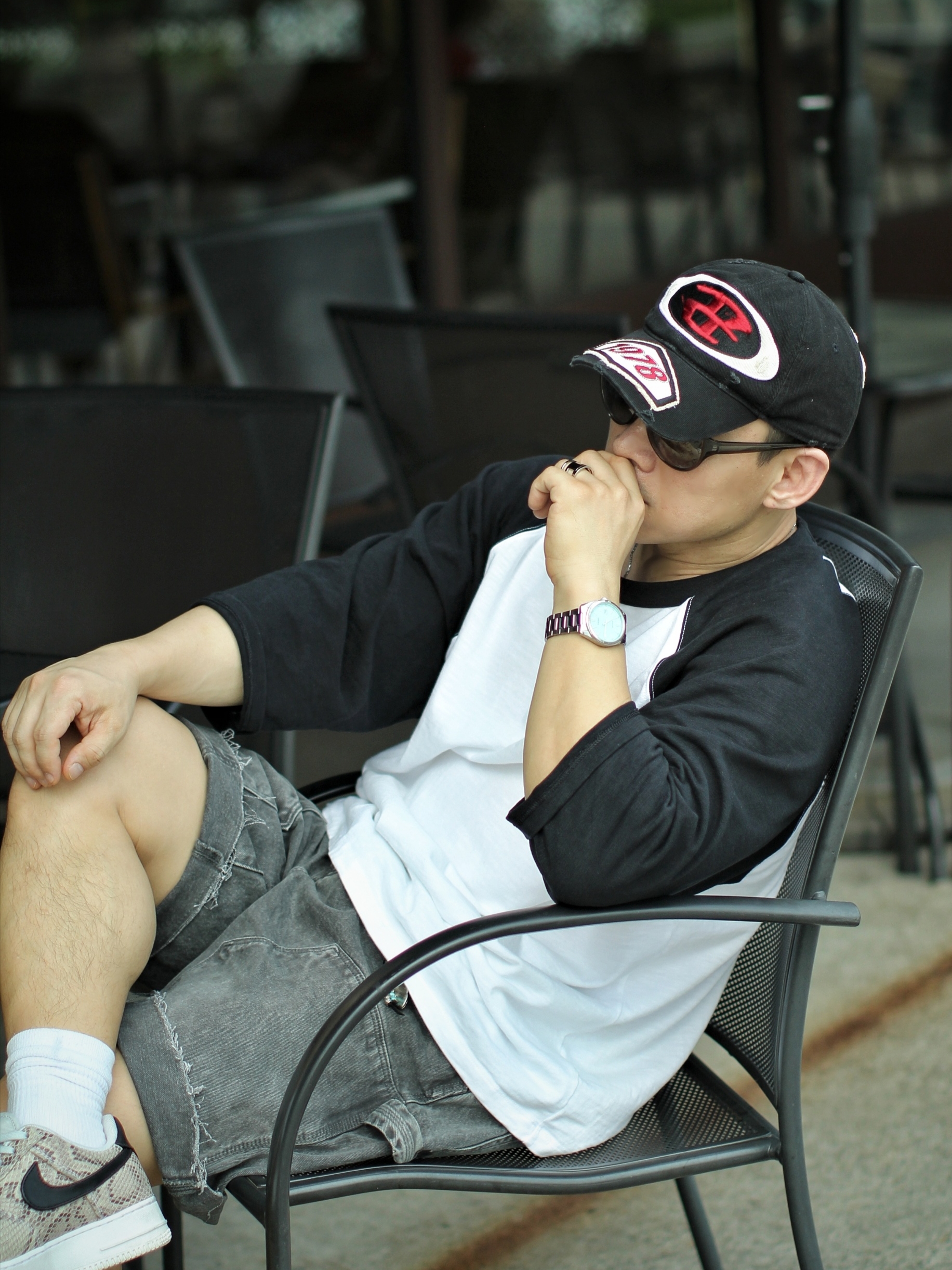 Diesel C-Braff Baseball Cap with Embroidered Patch Black, Nike Air Force 1 Low Snakeskin 2019 착용 스타일 - 1