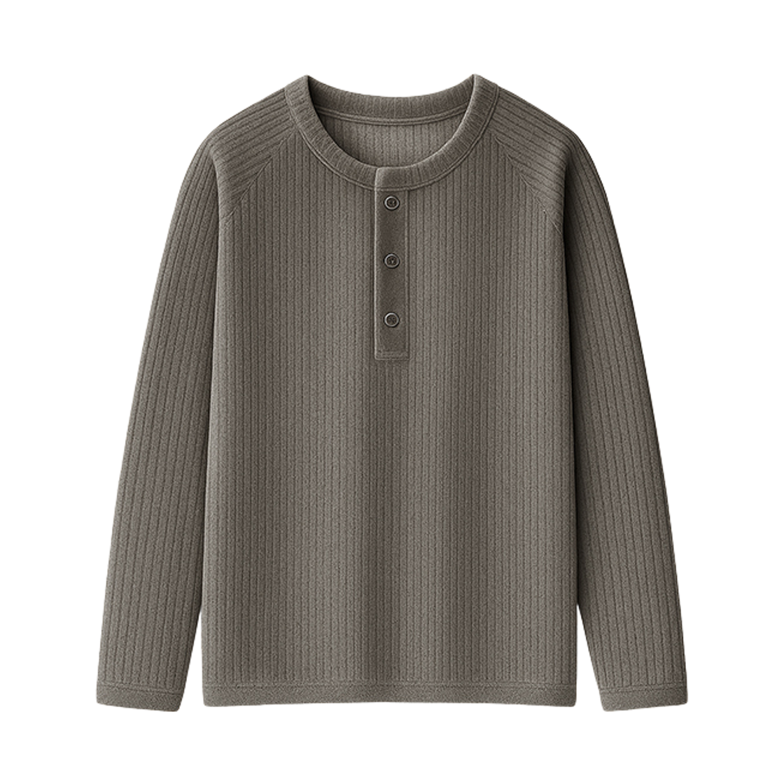 GC로벳 헨리넥 긴팔 티셔츠-애쉬그레이 GCLIP Henry Neck Velvet Ribbed Knit Long Sleeve T-Shirt Ashgray