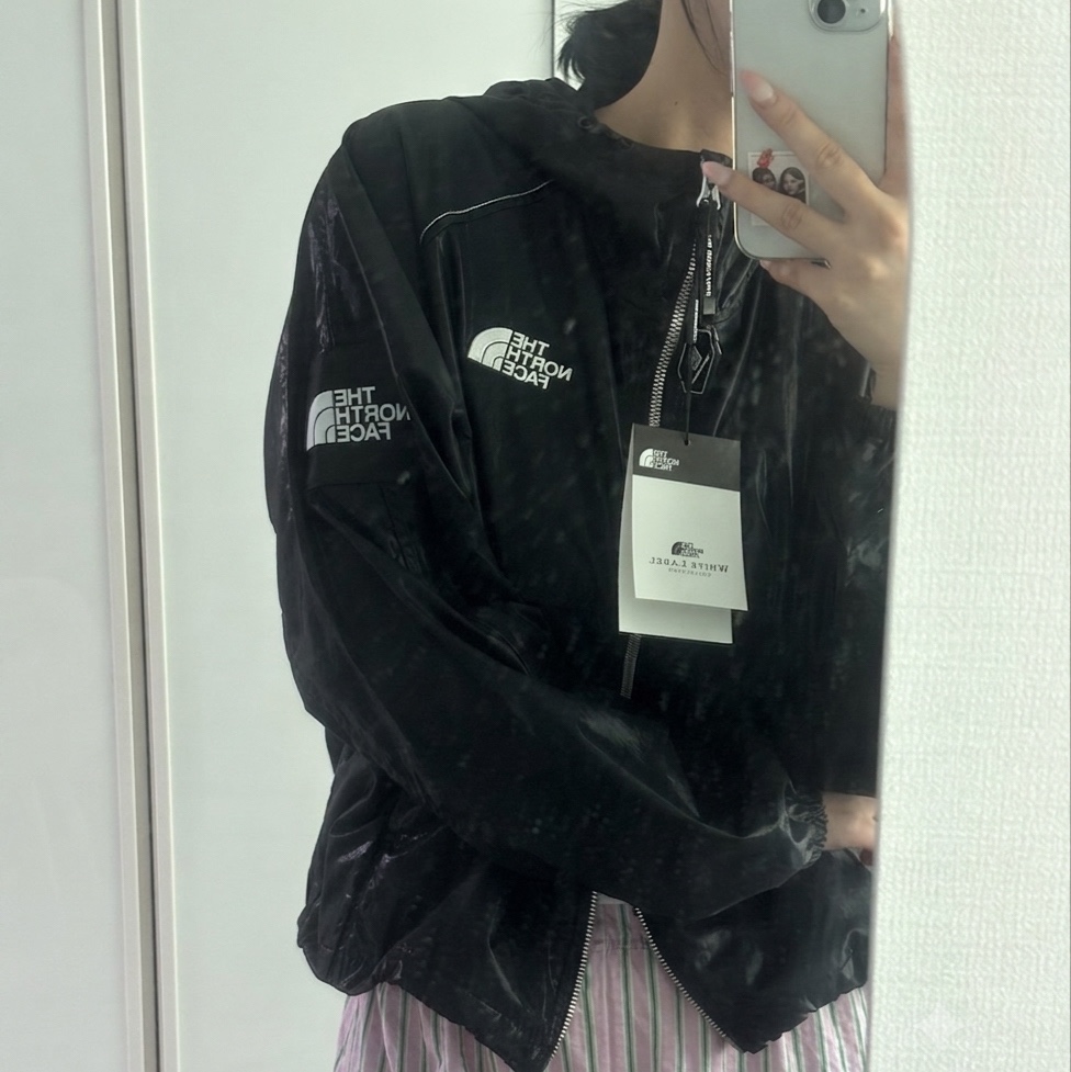 (W) The North Face White Label Novelty Olema Hoodie Black 착용 스타일