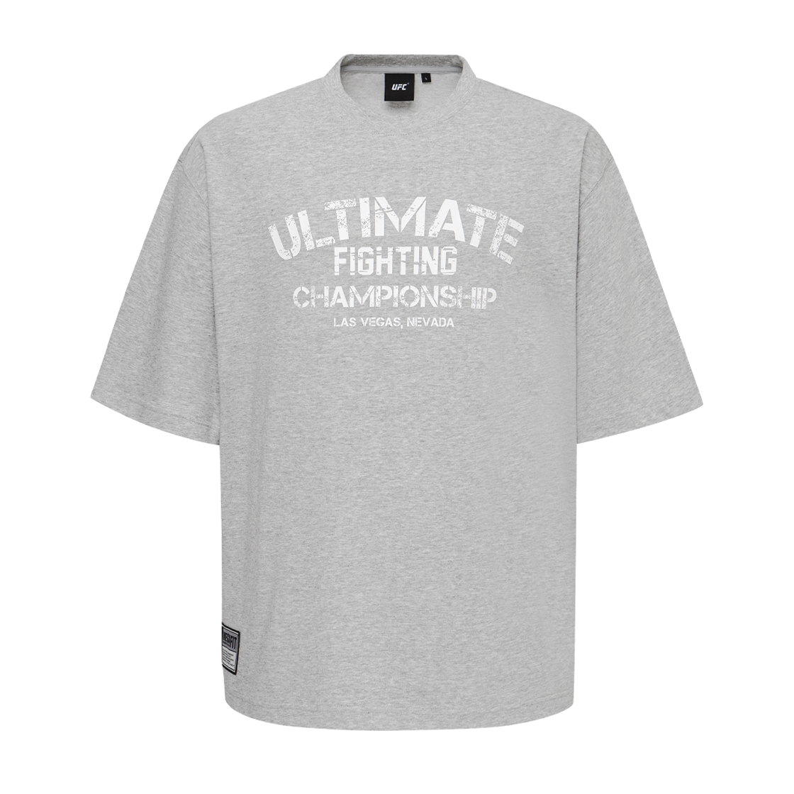유에프씨 스포츠 얼티밋 빅로고 메가핏 반팔 티셔츠 멜란지 그레이 U2SSX3101MG(UFC SPORT Ultimate Big Logo Mega Oversized Fit Ss Melange Grey)