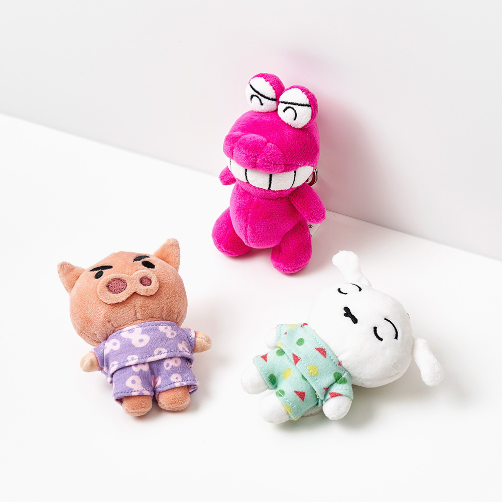 대원미디어 짱구는못말려 잠옷친구들 인형 키링 흰둥이(Daewonmedia Crayon Shin Chan Pajama Friends Plush Doll Keyring Shiro) - 2