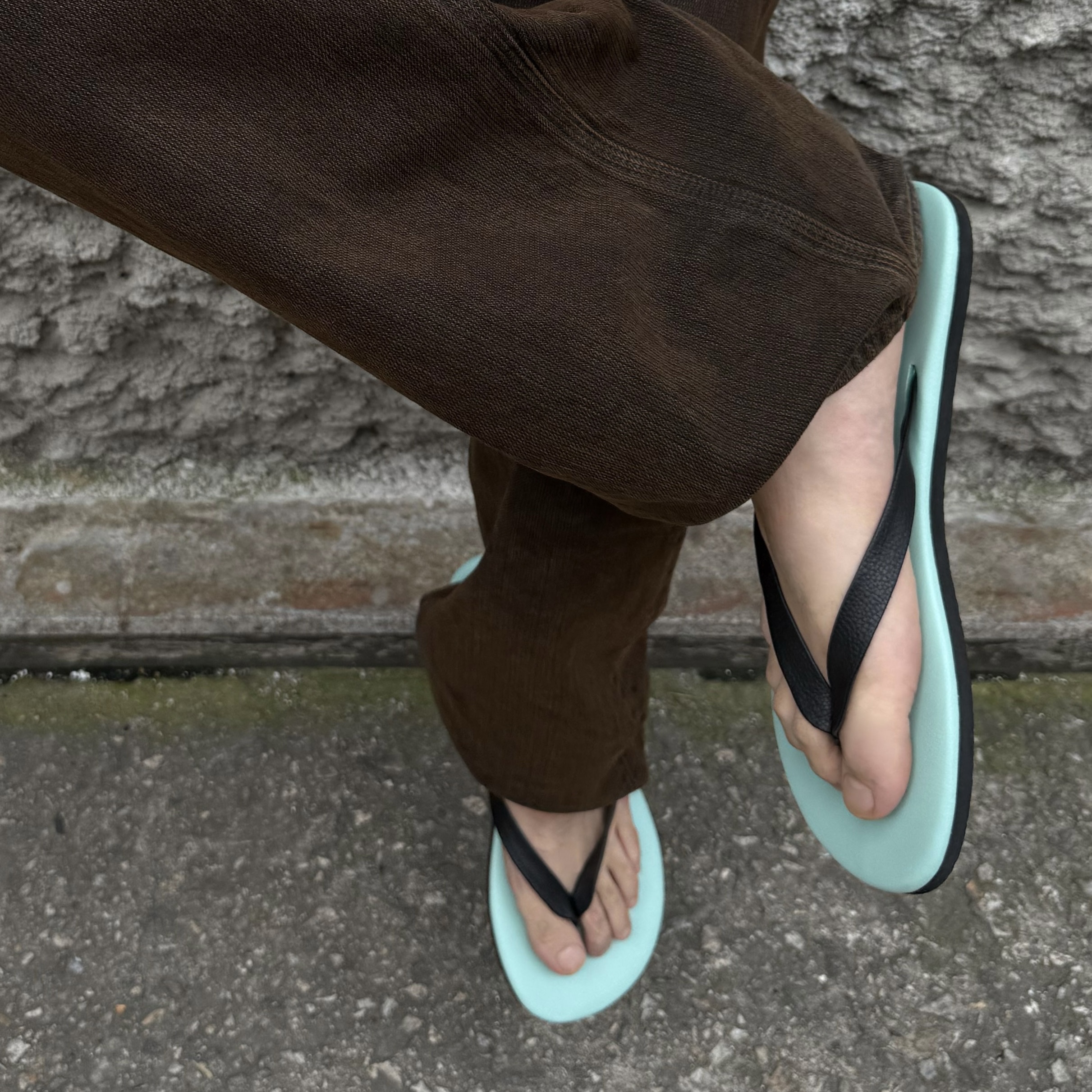[더블적립] STU CÓLOR Flip Flop in mint 착용 스타일