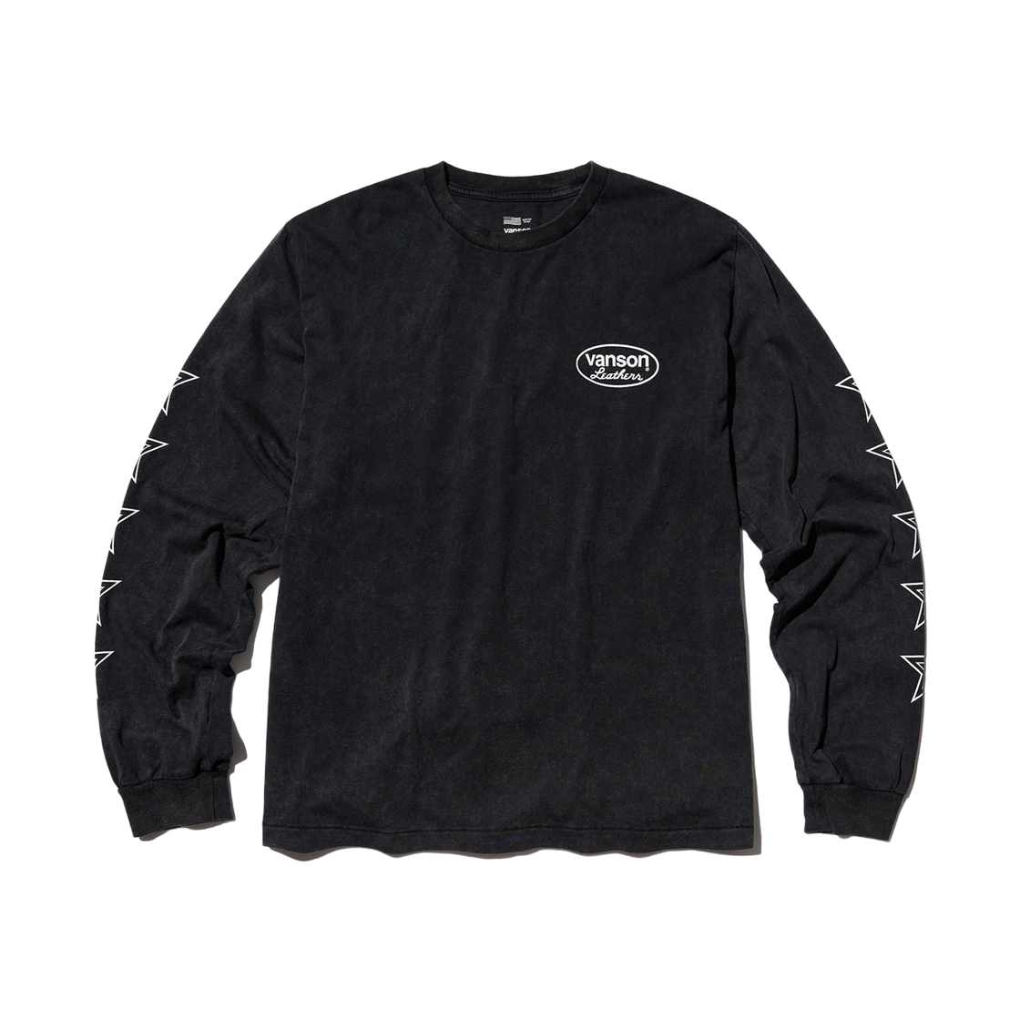 스타 & 로고 빈티지 롱 슬리브 티셔츠(Star & Logo Vintage Long Sleeve T-shirt / Black)