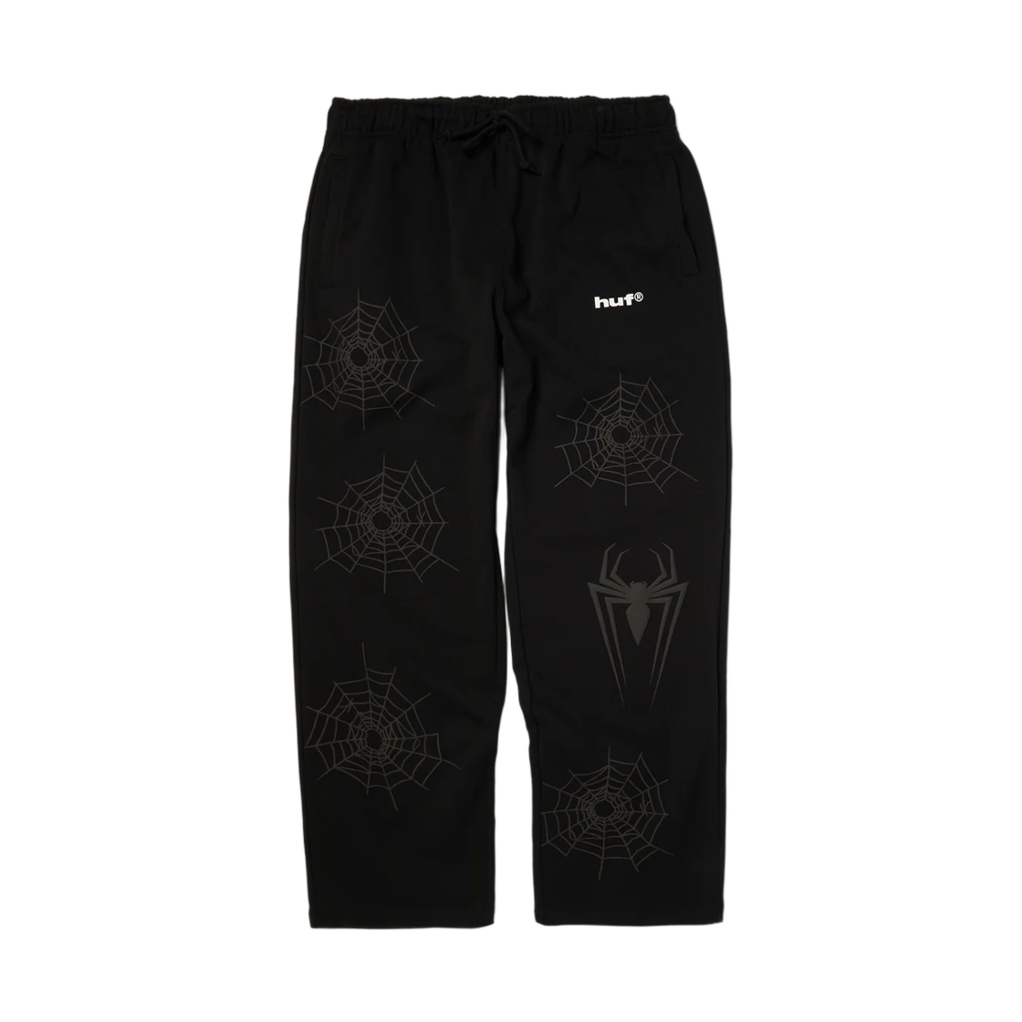 허프 x 스파이더 맨 플리스 팬츠 블랙(Huf x Spider Man Fleece Pant Black)