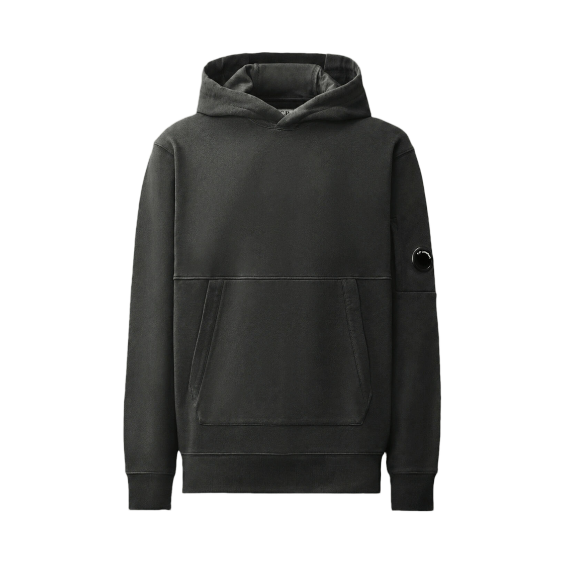 21CMSS714A005086W985 C.P. Company Diagonal Raised Fleece Lens Hooded Sweatshirt Raven Grey - 26FW