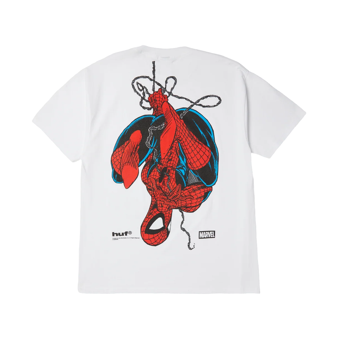 허프 x 스파이더 맨 업사이드 다운 티셔츠 화이트(Huf x Spider Man Upside Down T-Shirt White)