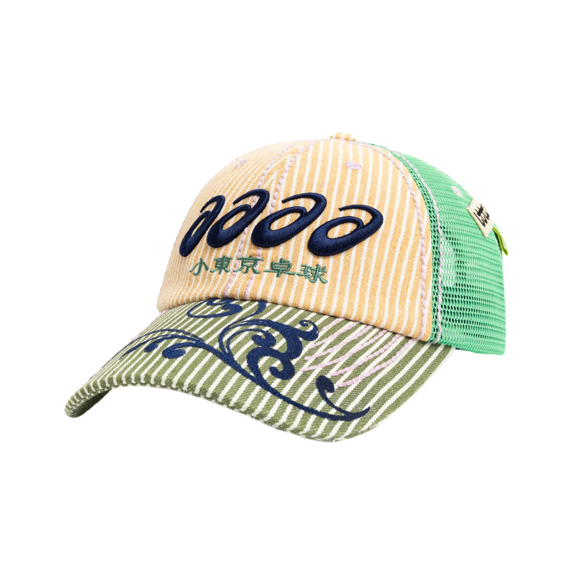 리틀 도쿄 테이블 테니스 x 아식스 레졸루션 트러커 캡 옐로우 스트라이프(LTTT x Asics Resolution Trucker Cap Yellow Stripe)