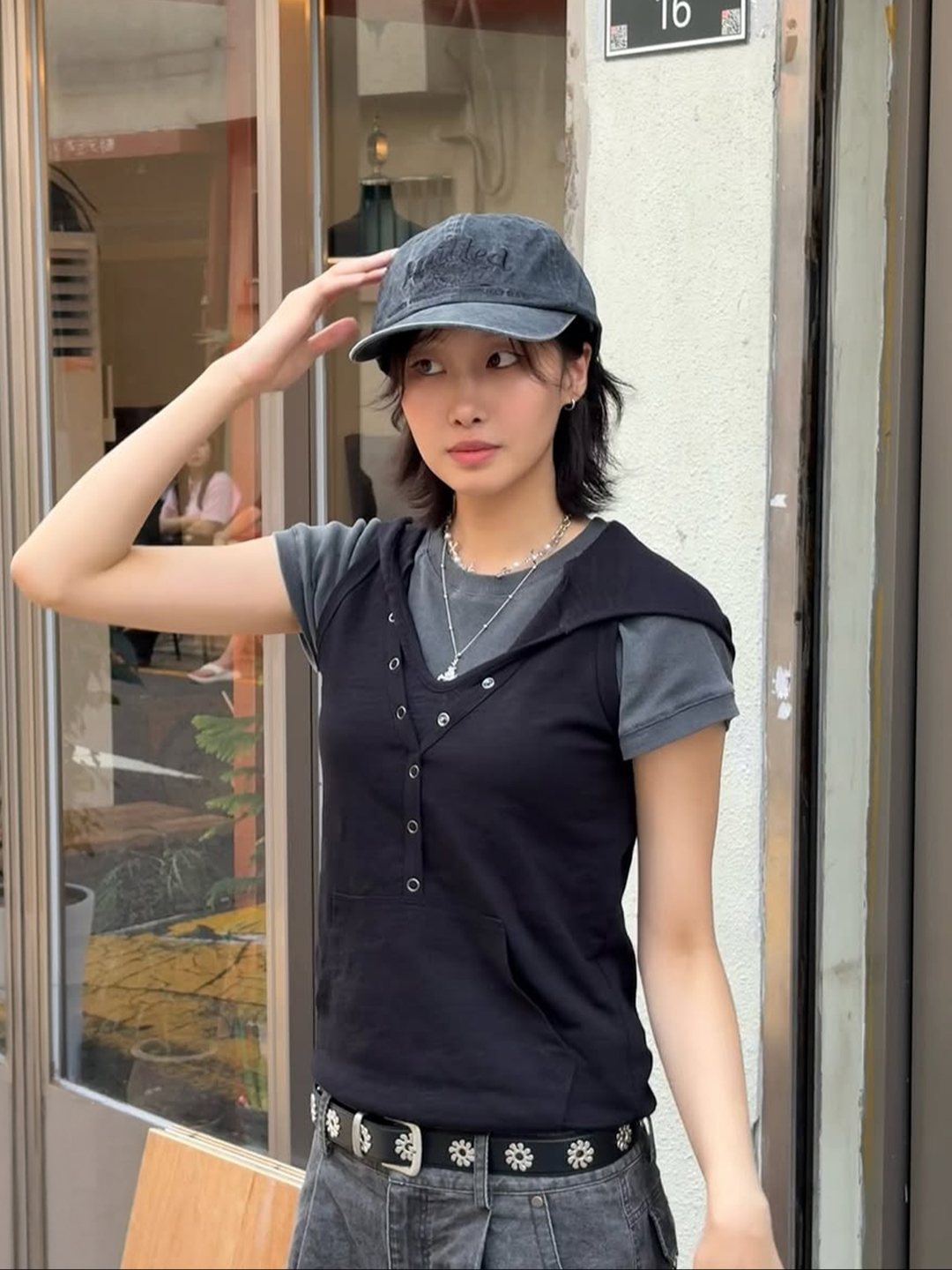 Knitted Palmtree Logo Ballcap Charcoal, Knitted Palmtree Logo Ballcap Khaki 착용 스타일 - 3