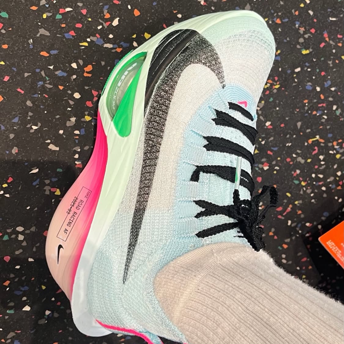 (W) Nike Air Zoom Alphafly Next% 3 Glacier Blue Mint Foam 착용 스타일 - 3