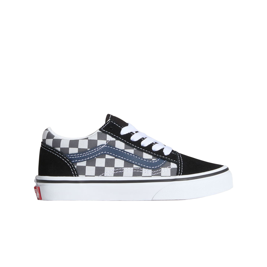VN000CYVBLU (Kids) Vans Old Skool Tonal Check Blue Black
