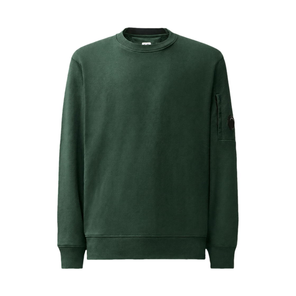 21CMSS713A005086W697 C.P. Company Diagonal Raised Fleece Lens Crewneck Sweatshirt Ponderosa Pine Green - 26FW