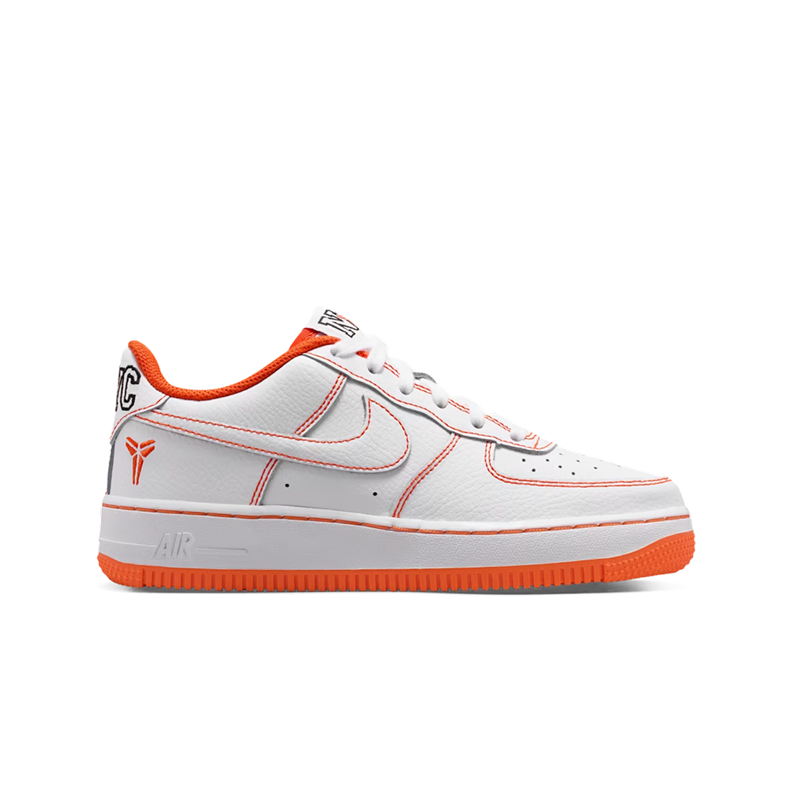 IW2221-100 (GS) Nike x Kobe Bryant Air Force 1 Low Protro White and Safety Orange