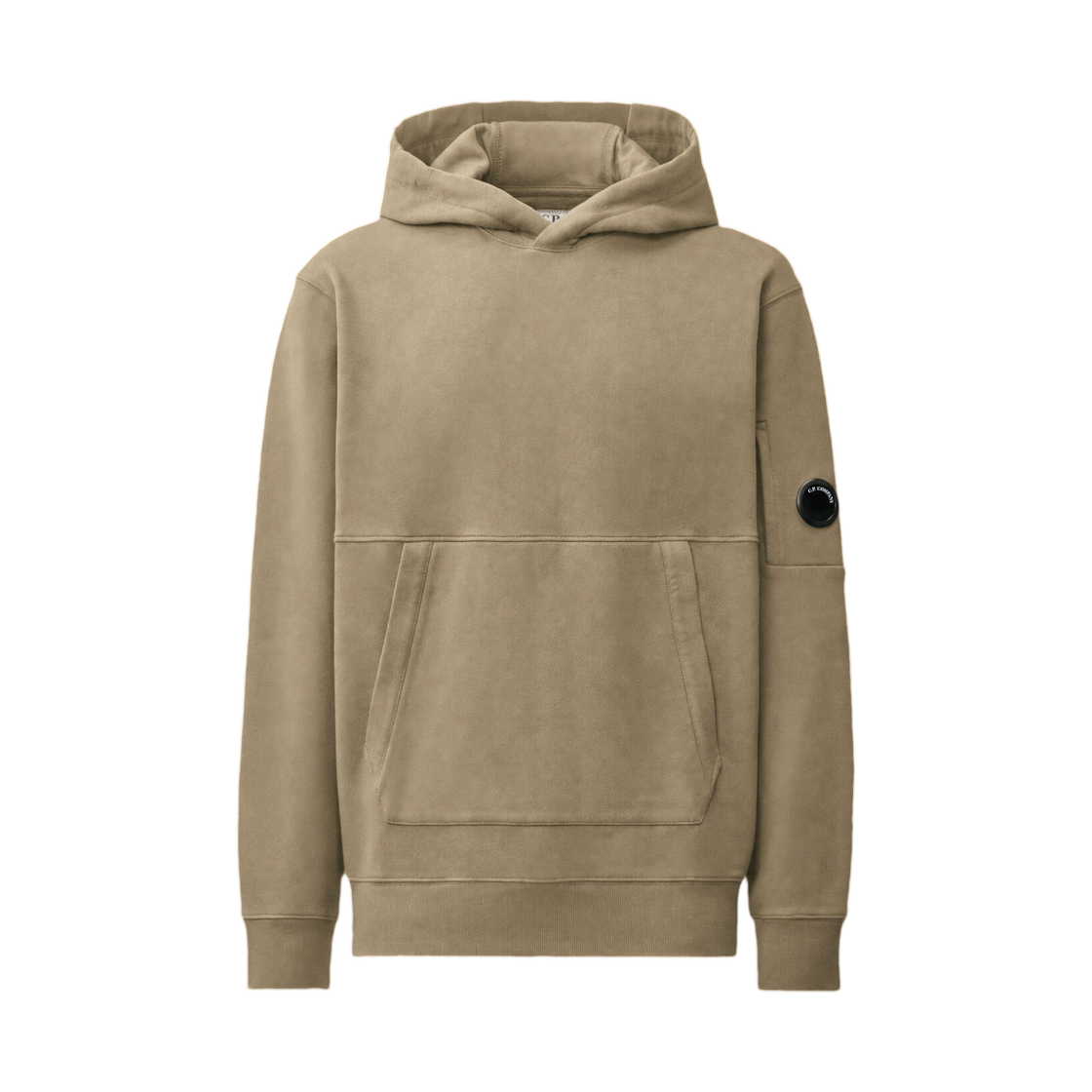 21CMSS714A005086W356 C.P. Company Diagonal Raised Fleece Lens Hooded Sweatshirt Fallen Rock Beige - 26FW
