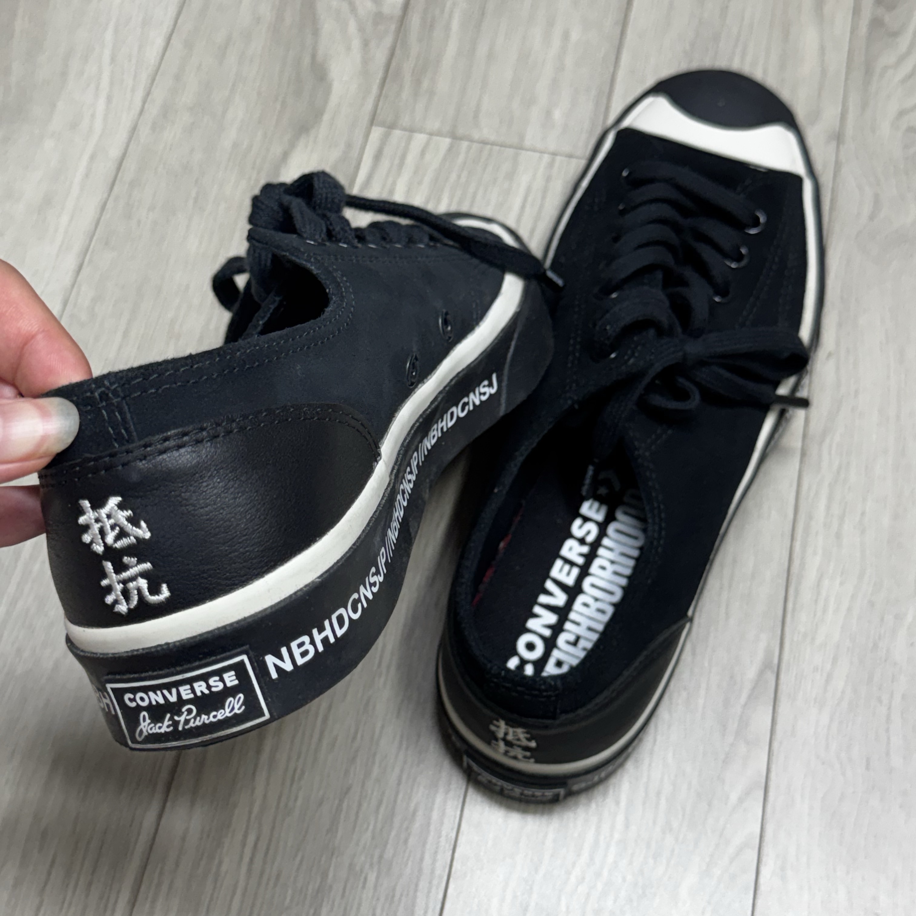 Converse x Neighborhood Jack Purcell Ox Motorcycle 착용 스타일 - 1