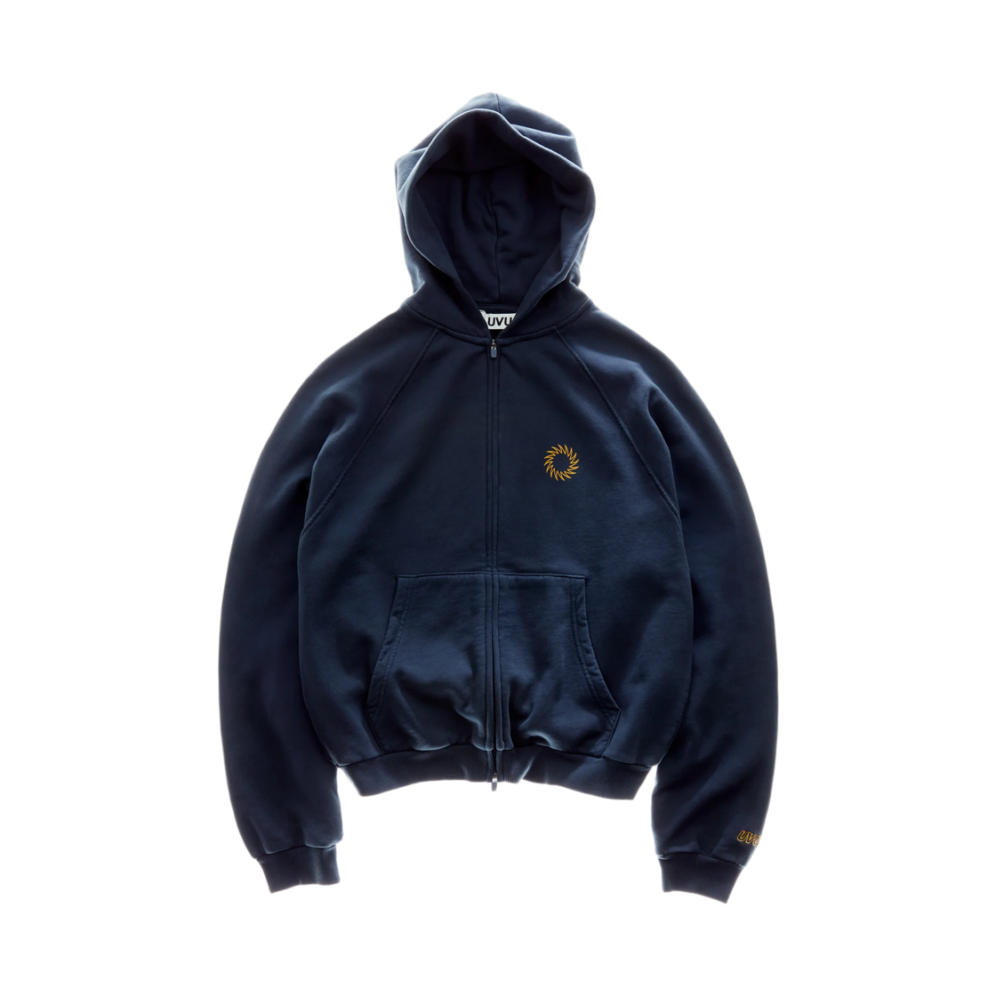 UVU 래글런 지퍼 후드 워시드 네이비(UVU Raglan Zipped Hoodie Washed Navy) - 1