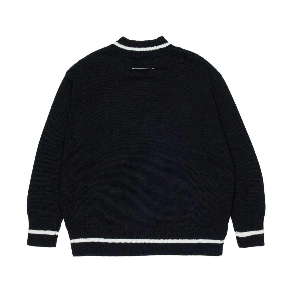 (키즈) MM6 메종 마르지엘라 브이넥 풀오버 블랙((Kids) MM6 Maison Margiela V-Neck Pullover Black) - 2