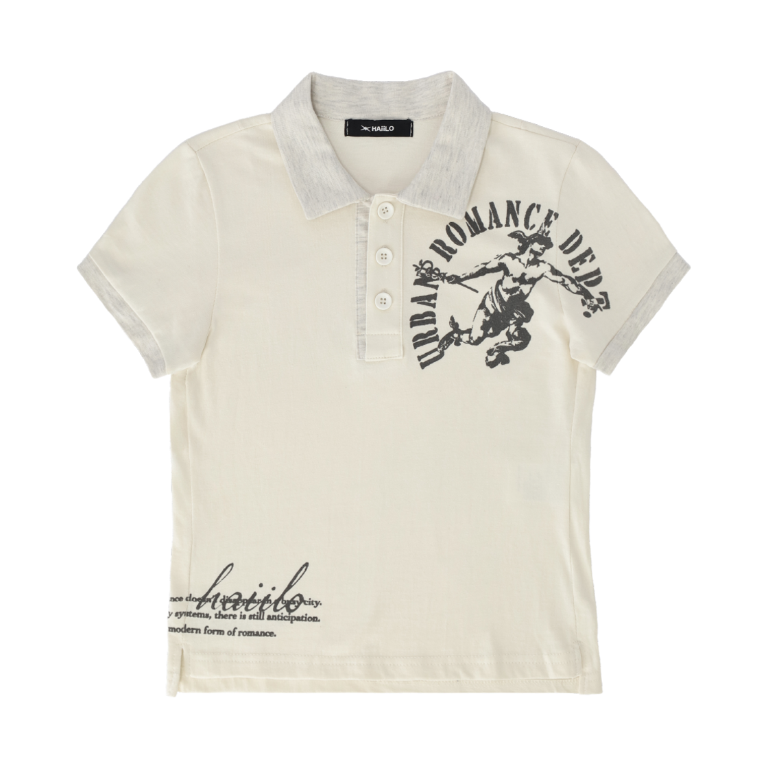 헤일로 틸티드 카라 티 웜 크림(HAiiLO Tilted Collar Tee Warm Cream)