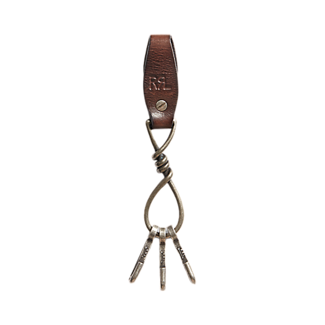 더블알엘 레더 키 포브 다크 브라운(Double RL Leather Key Fob Dark Brown)