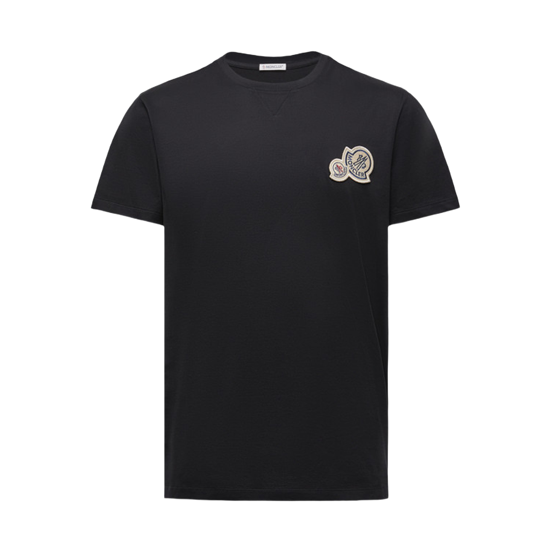 8C00035 8390Y 999 25F [25% 쿠폰] Moncler Double Logo Patch Cotton T-Shirt Black - 25FW