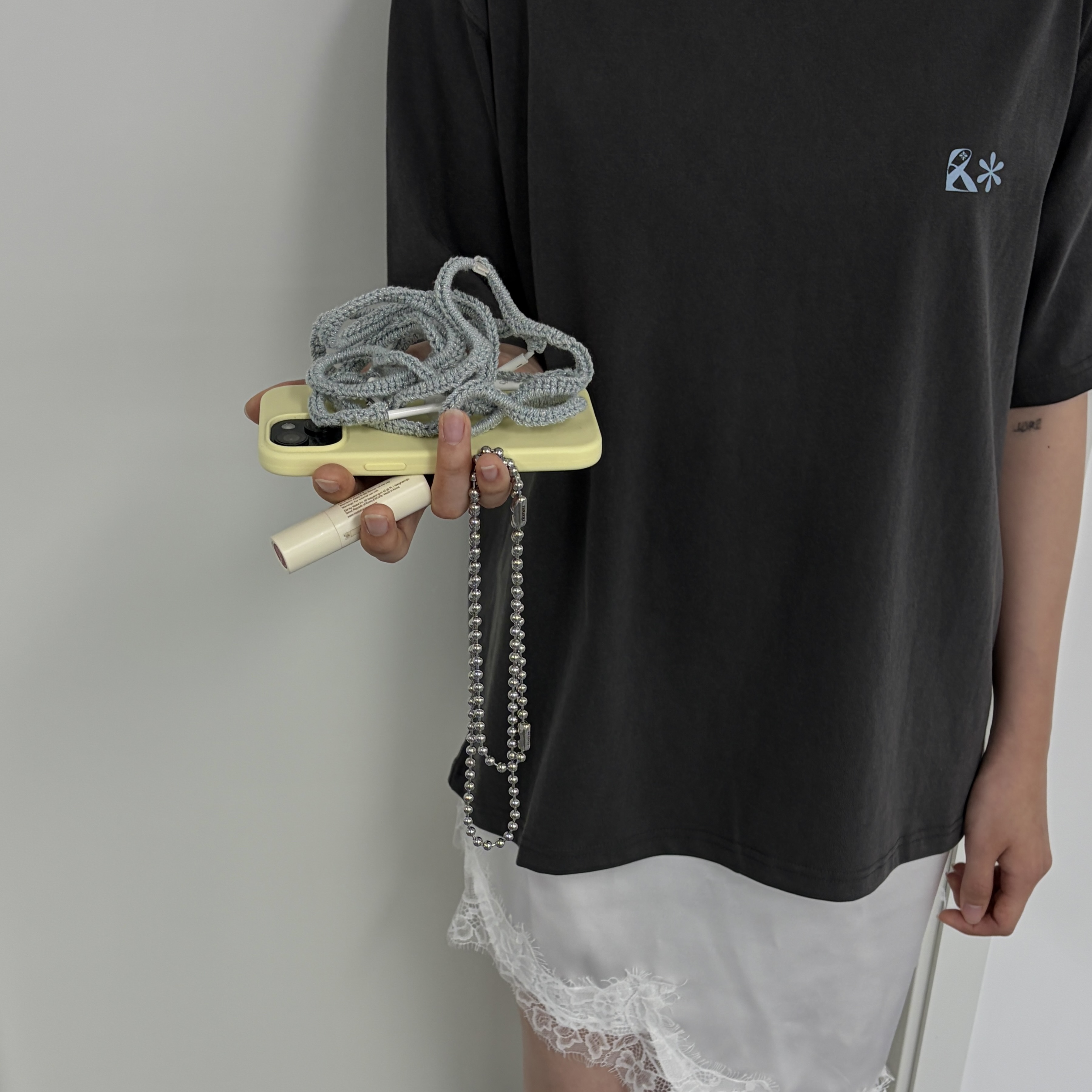 Riomeu Round ball chain necklace 5.0mm 착용 스타일 - 2